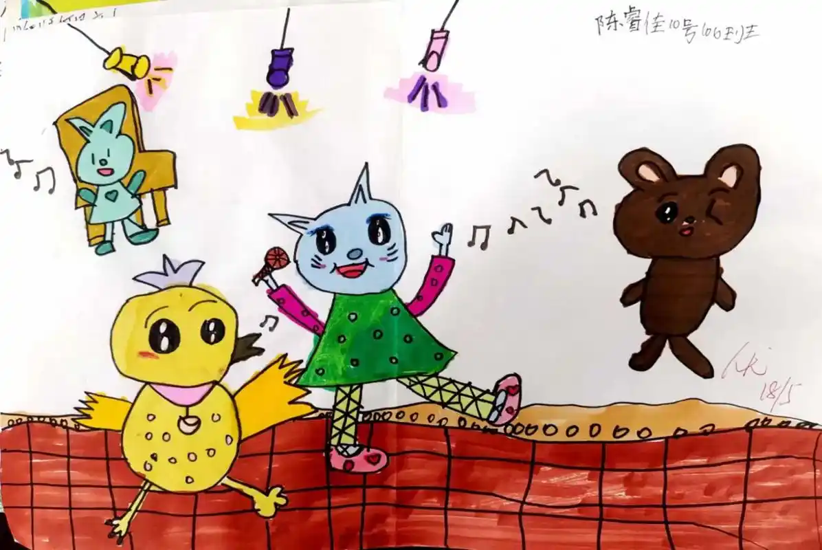 动物唱歌的样子#少儿美术教育 #爱画画的小朋友 #童趣童真 - 抖音