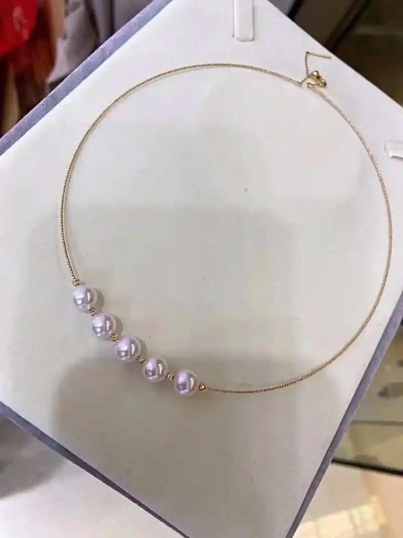 好看的项圈啊金球和珍珠都可以随意组合