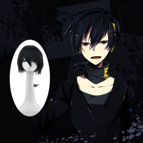 动漫cos假发 阳炎计划九之濑遥二次元黑色低马尾cosplay假发