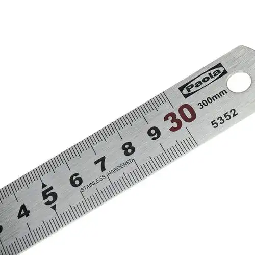 【苏宁自营】保拉(paola)工具 300mm不锈钢直尺30厘米刻度双色标记