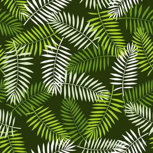 带棕榈叶的热带背景. 无缝花卉图案. 夏季矢量插图