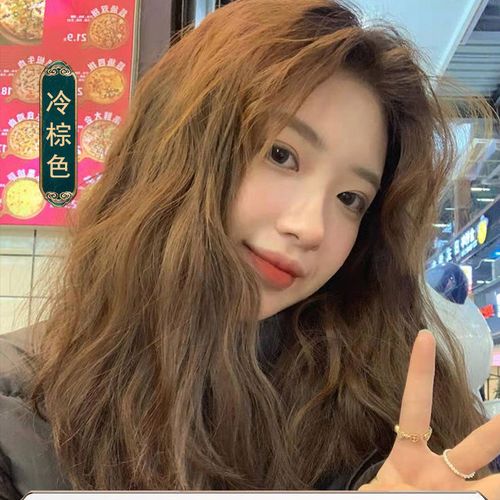 冷棕色染发剂2022流行色显白奶茶色染发膏女植物自己在家染发 冷棕色