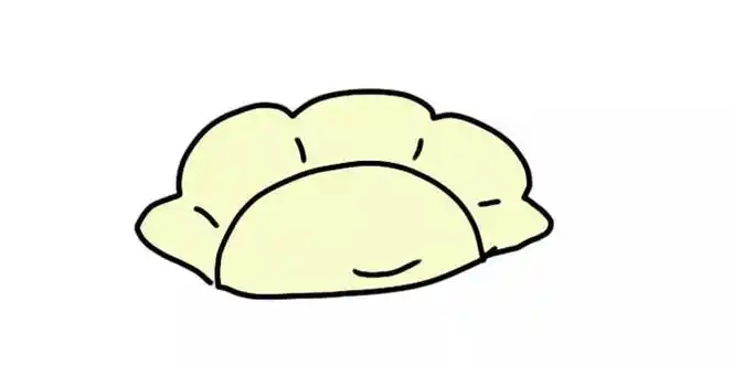 5,按照以上步骤再画几个饺子,再画一个盘子,简单的饺