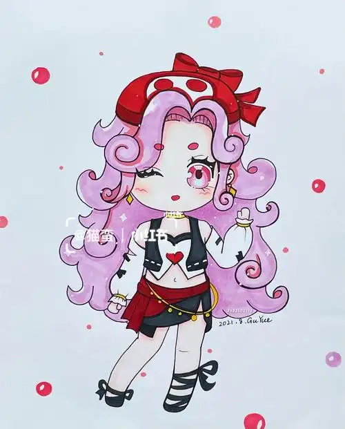 迷你世界甜心玛丽原创q版动漫人物附线稿