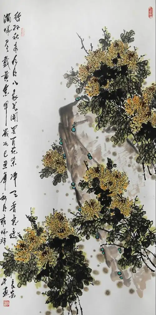 国画写意菊花精品100幅