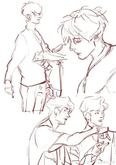 线稿博君一笑速写