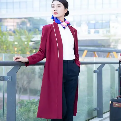 南航空姐制服风衣职业装外套高端物业售楼部商场风衣