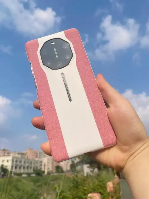 新款跑粉色华为mate40保时捷手机壳纳帕皮