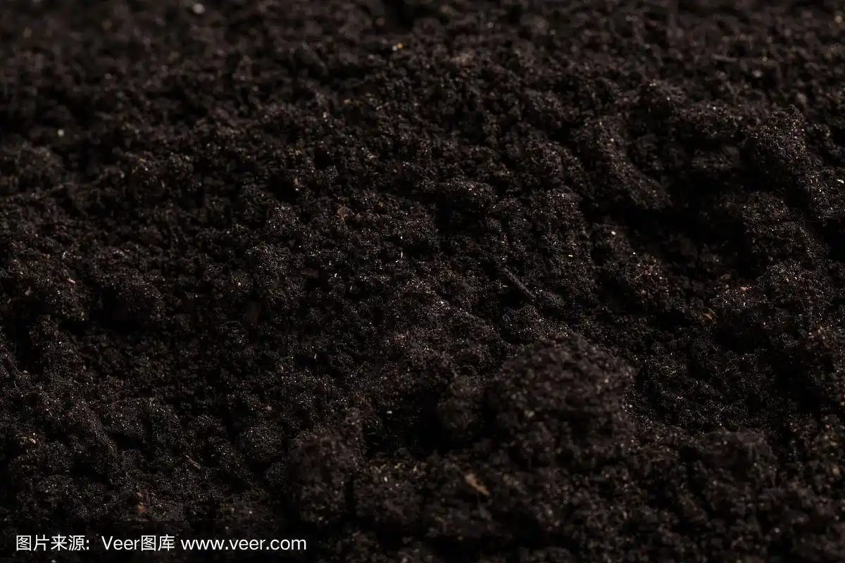 土壤质地的背景.黑色的地面