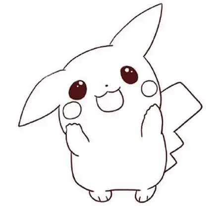 呆萌可爱的皮卡丘简笔画一眼就可以辨认出来2