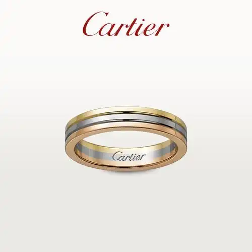 cartier卡地亚vend00me louis cartier戒指三色金 经典款结婚对戒