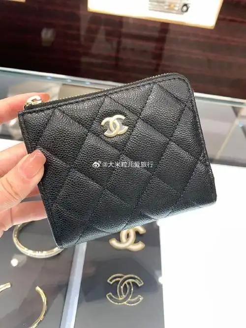 香奈儿#chanel 荔枝皮 黑色 零钱包 短款钱包 好漂亮!小可爱!