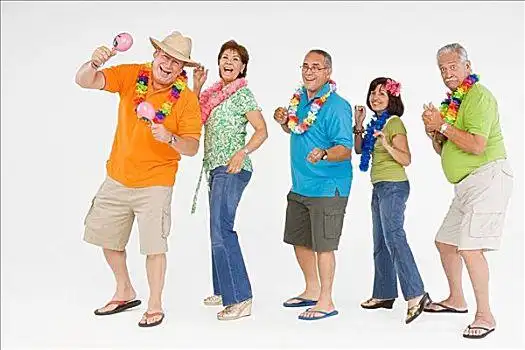 五个人,跳舞,一起