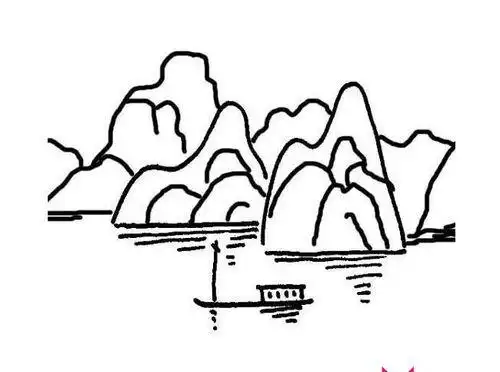 漂亮的山水风景简笔画大全