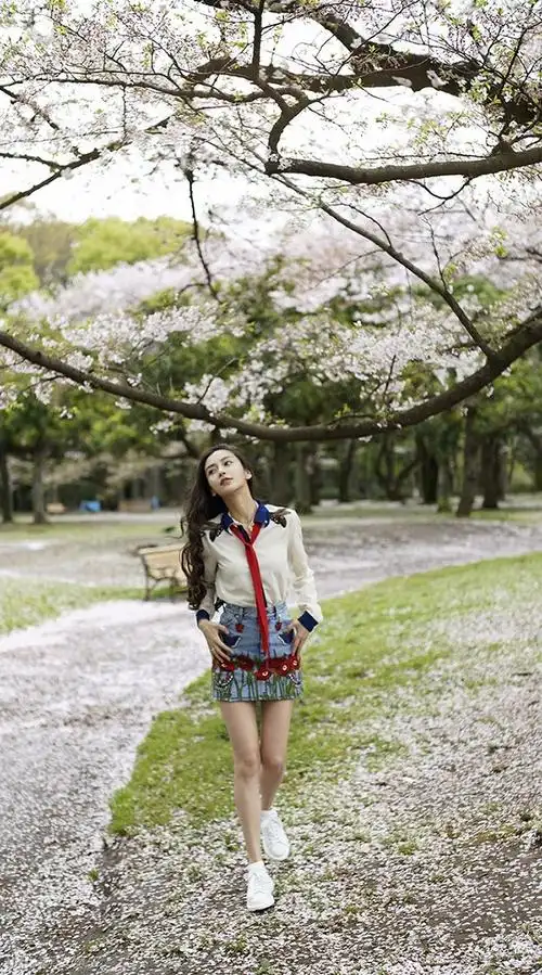 angelababy樱花写真少女感爆棚 - 360娱乐,你开心就好