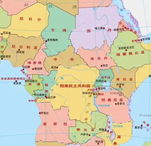 东边分别和乍得与中非相靠,南方则与赤道几内亚,加蓬及刚果共和国毗邻