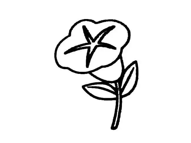 一朵牵牛花简笔画花 一朵牵牛花植物花简笔画步骤图片大全,图片,简笔