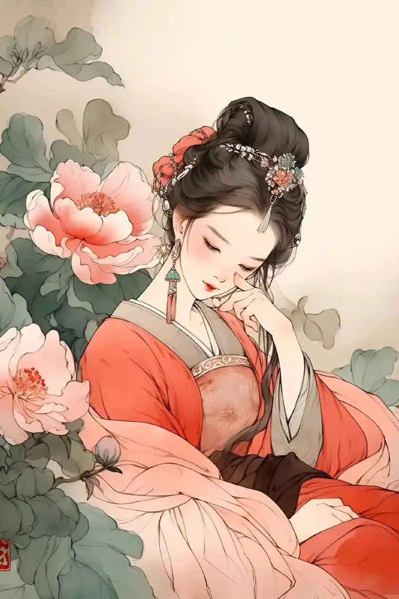 今夏好风帘影动,良宵閒坐月华香.#古风 #古风人物绘画 #工 - 抖音