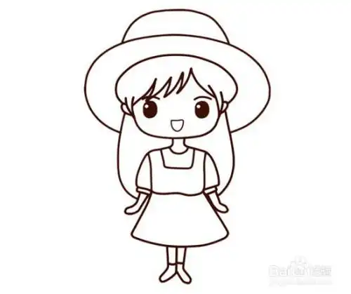 人物简笔画女孩