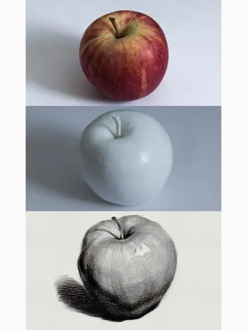 一招教你画素描苹果