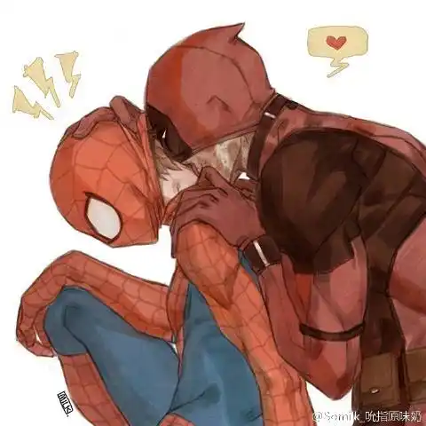 spideypool# #贱虫# 舔舔甜甜 (嘿!早就想这么干了!