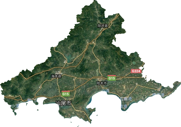 汕尾市卫星地图数据资源,汕尾市地图数据