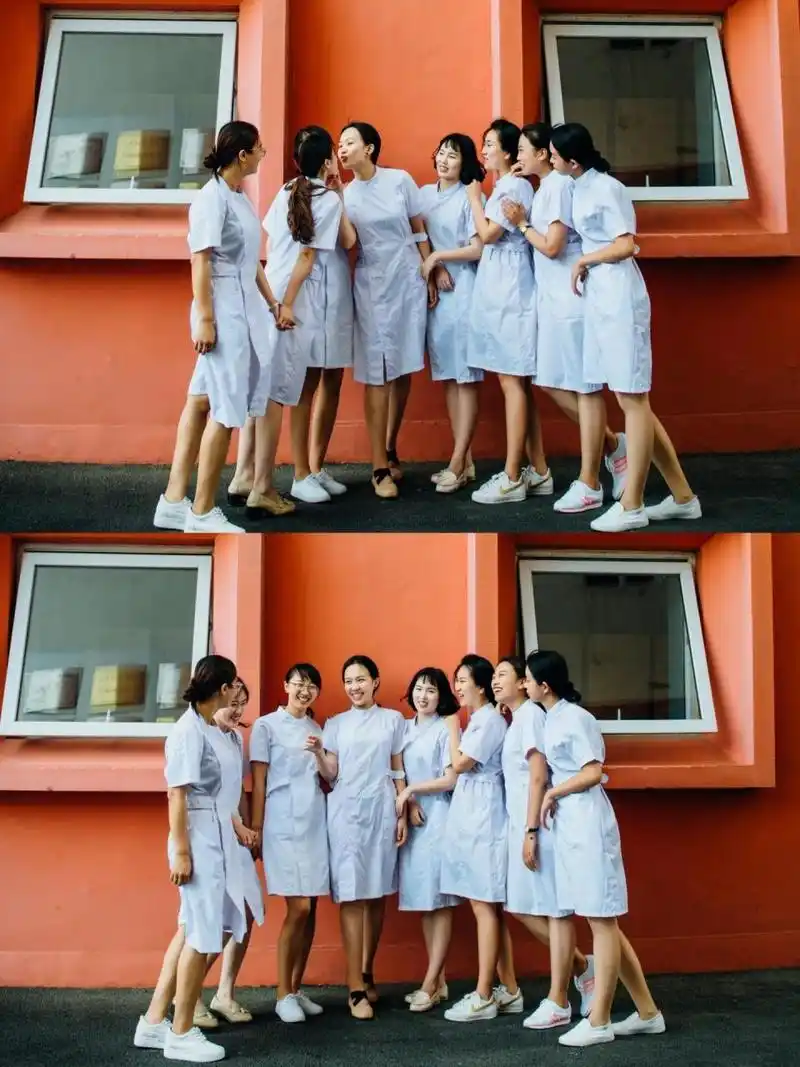 护士创意毕业照|多人宿舍集体照姿势3.