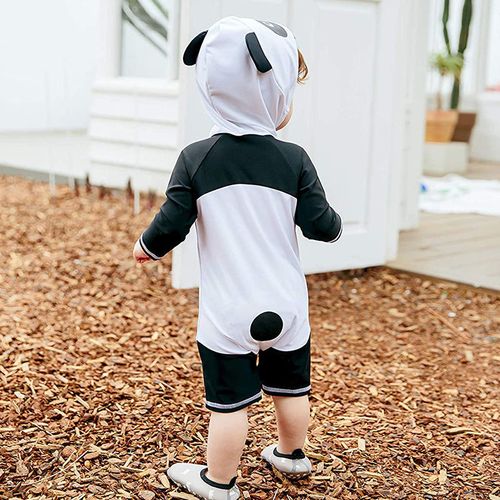 男孩男宝宝男娃泳装儿童1岁宝宝卡2岁帽长袖防晒3岁男孩连体泳衣