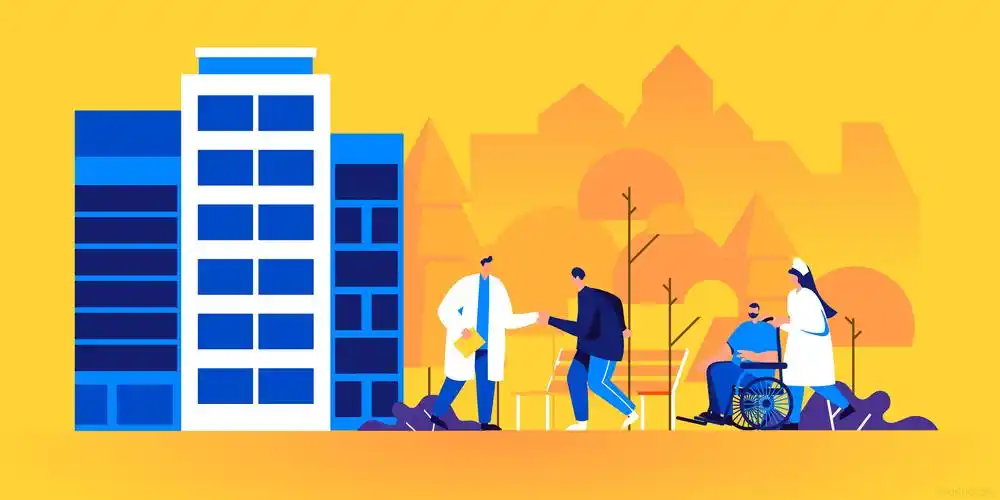 图片素材扁平医院生活场景9