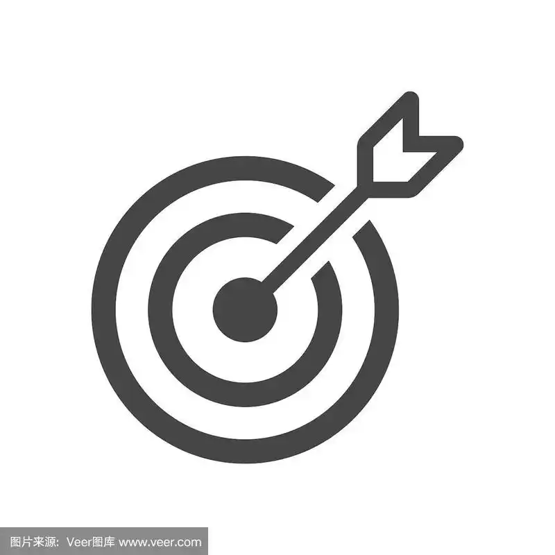 目标图标在时尚的平面风格孤立在灰色背景.