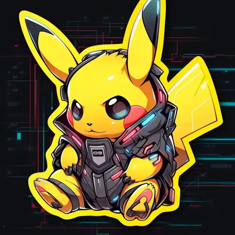 皮卡丘贴纸风格.#作品分享 #超酷 #每日一图 - 抖音