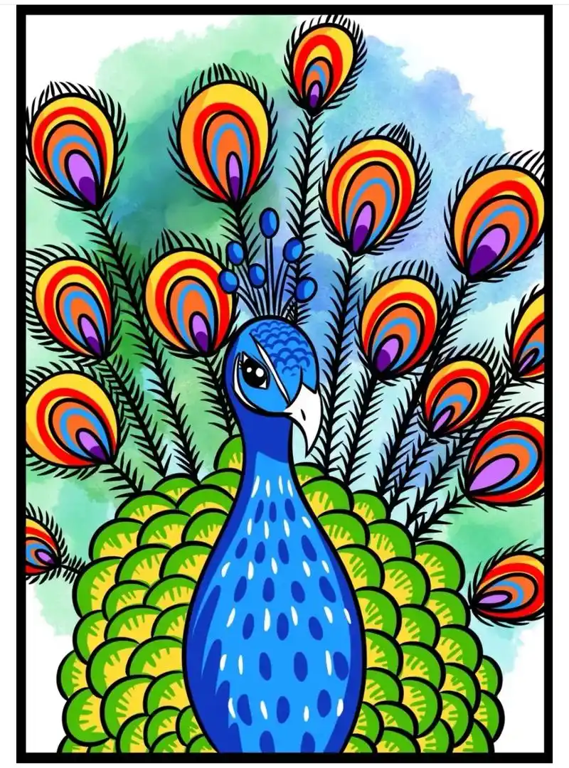 孔雀简笔画简单.#创作灵感 孔雀简笔画详细教程来啦#图文伙伴 - 抖音