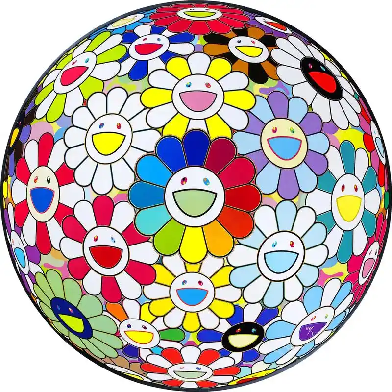 送你一朵小红花村上隆太阳花系列版画欣赏