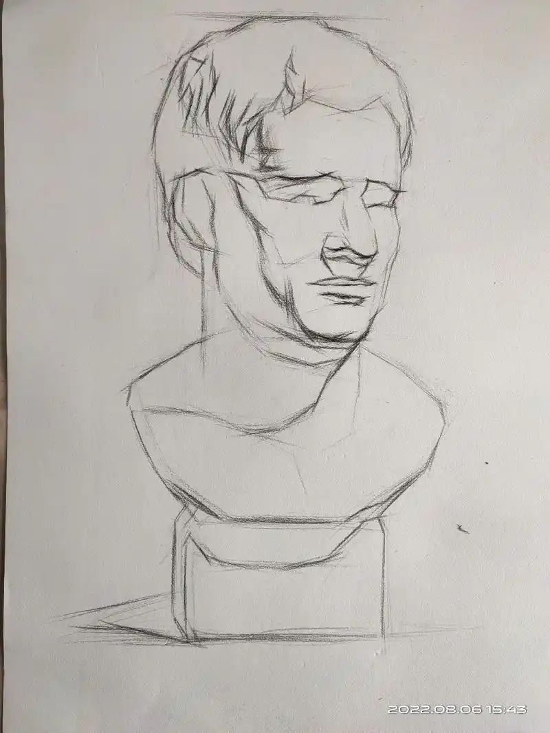 阿格里巴的一组步骤#素描石膏像 #美术生 - 抖音