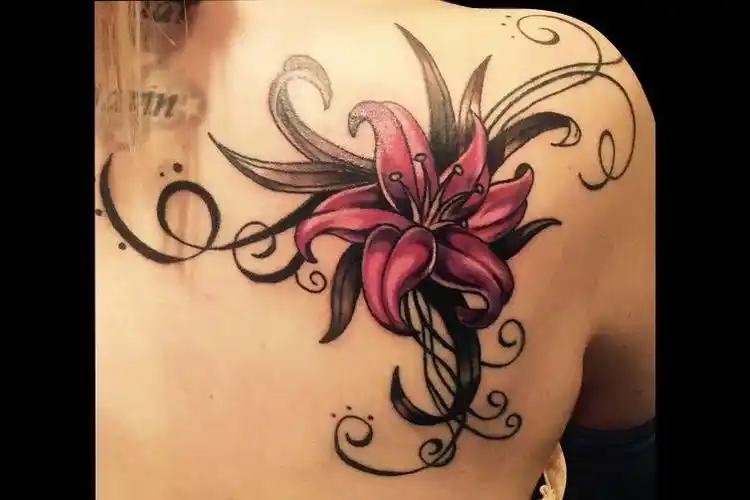 女生水彩百合花纹身图案大全(2/4)-纹身图片网