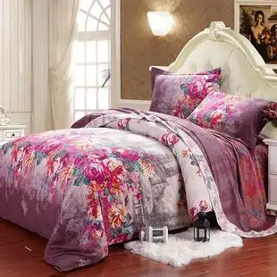 华伦天奴家纺 全棉磨毛活性印花床单式四件套 冬季新品 床上用品