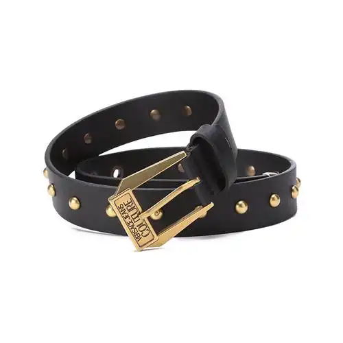 versacejeanscouture范思哲女士皮革铆钉装饰针扣式皮带腰带71va6f