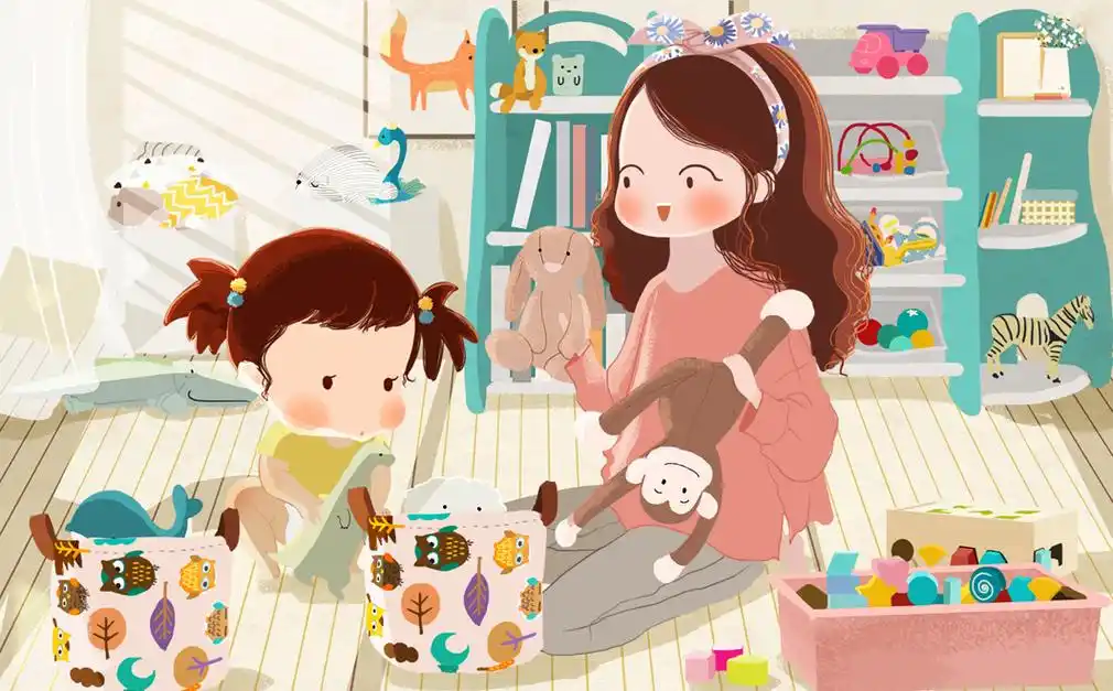 一组暖萌治愈系的亲子题材商业插图|插画|商业插画|菲菲美智 - 原创