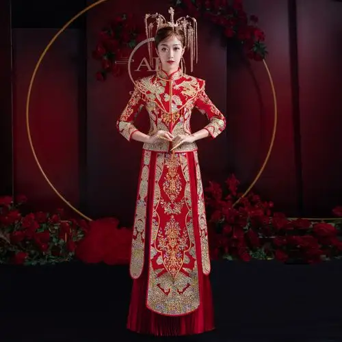 秀禾服新娘2020新款结婚女礼服嫁衣秀禾中国风显瘦冬季抖音款禾秀