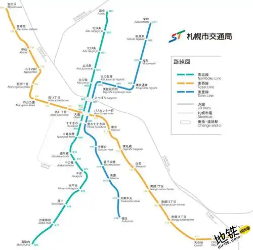 日本札幌市营地铁线路图运营时间票价站点查询下载