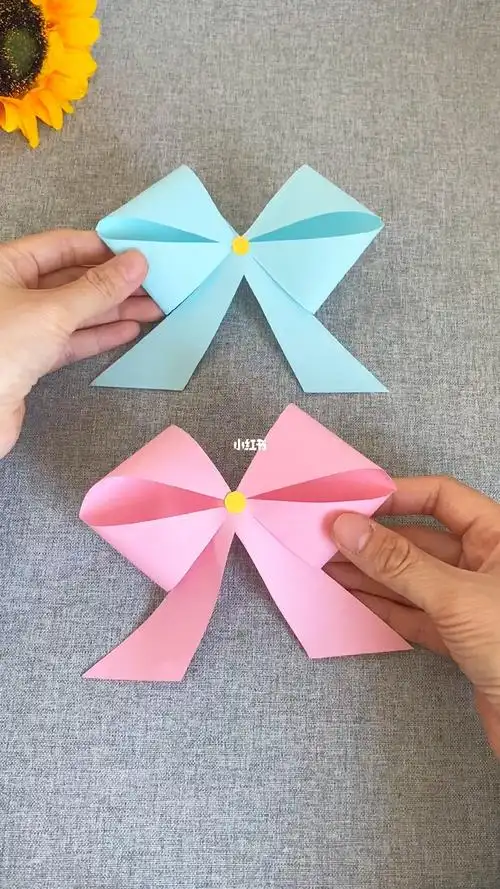 超简单的蝴蝶结做法,快来试试吧!#儿童手工