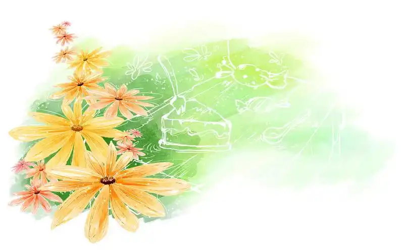 韩国手绘花朵背景艺术设计宽屏壁纸壁纸图片