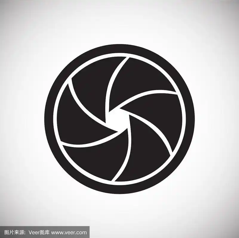 相机光圈图标在白色背景上