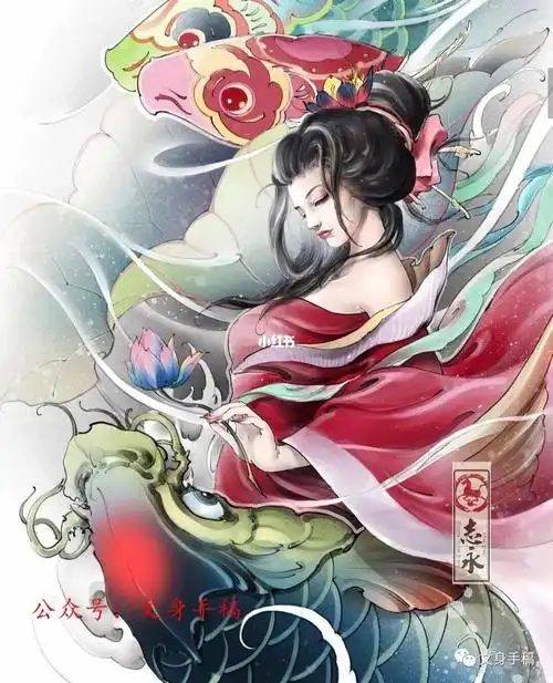 艺妓纹身手稿满背纹身