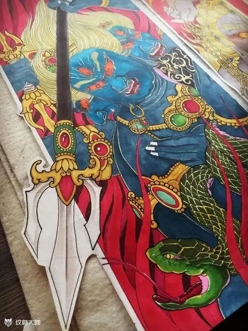 阿修罗手稿_纹身图案手稿图片_东之雕的纹身作品集