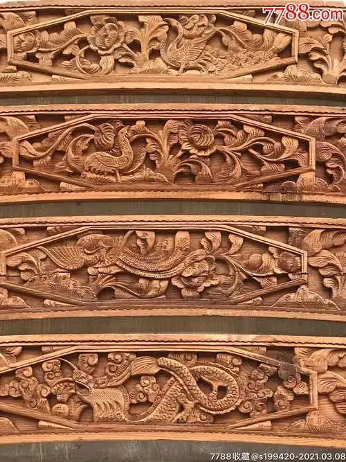 民国榉木雕花板一组纯手工雕刻雕工精致细腻立体感强寓意吉祥清洗干净