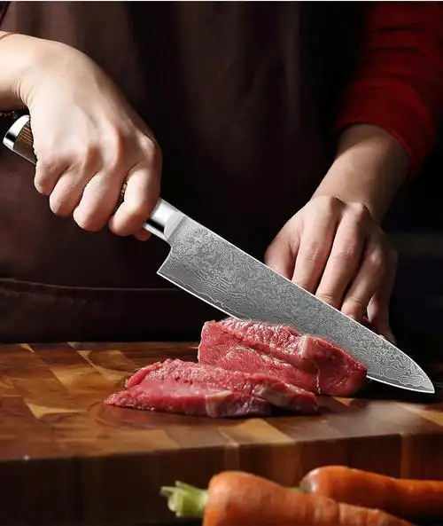 日式厨师刀切菜刀切片刀切肉刀寿司刀鱼生刀彩木vg10大马士革钢