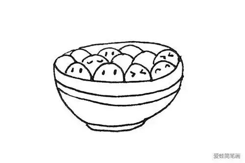 一碗肉丸简笔画