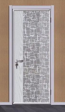 多彩橡木方格玻璃生态门