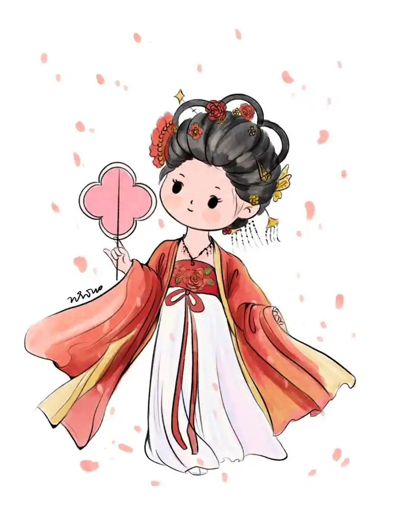 q版古风绘画.#古风 #古风人物绘画 #古风头像 #可爱卡通 - 抖音